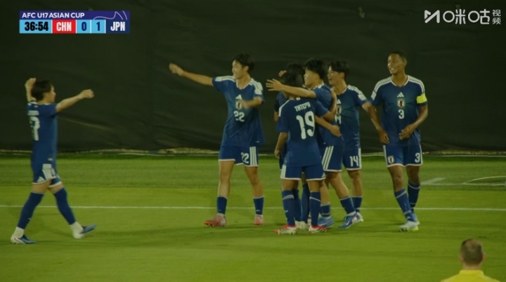丢球了！U17男足第37分钟被进球，日本队1-0领先